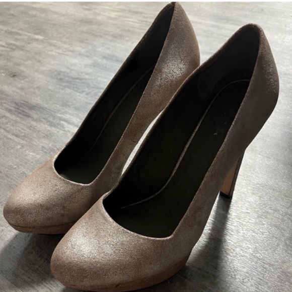 Diesel Ashly Metallic Tan Platform Pumps Heels Size 9.5/40 MSRP $270 - Picture 2 of 6